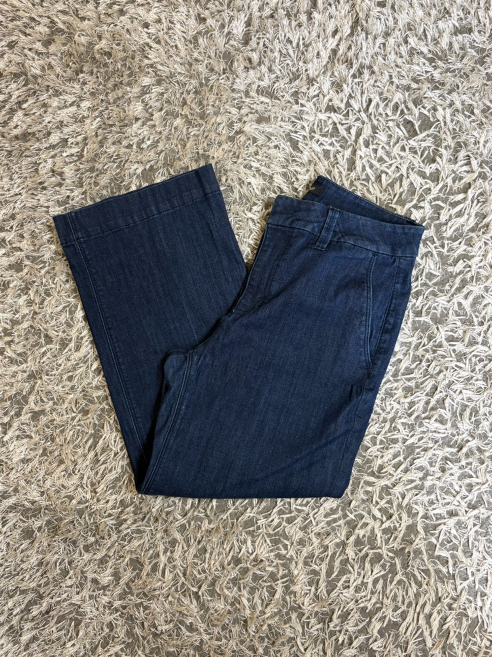 White House Black Market Black Mid Rise Cropped Ankle Pants Womens Size 4 Blue